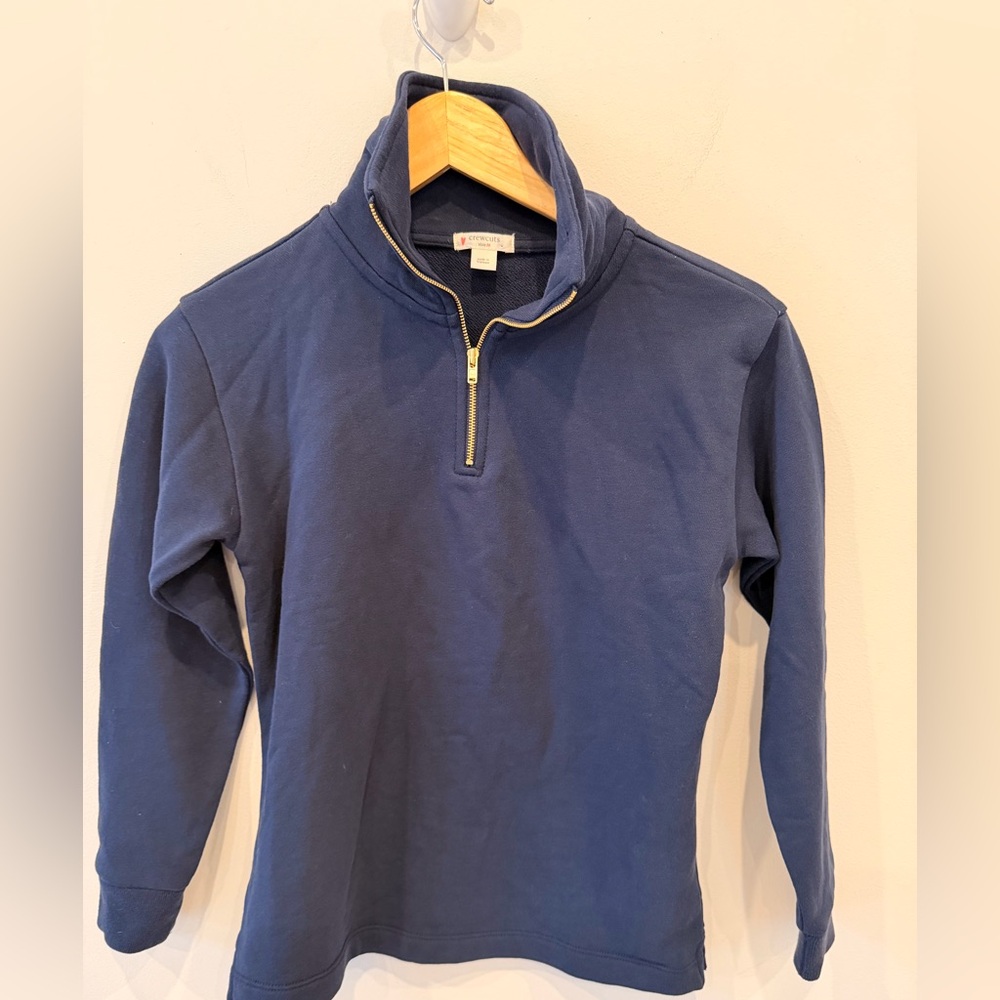 Crewcuts Navy 1/4 Zip Pullover Sweatshirt‎ Gold Zipper Size M